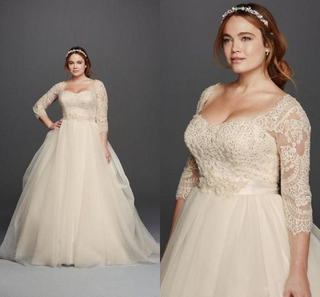 3/4 Sleeves Lace Sweetheart Covered Button Gloor Length Princess Fashion Bridal Gowns Plus Size 2018 New Oleg Cassini Wedding Dresses, Burgundy
3/4 Sleeves Lace Sweetheart Covered Button Gloor Length Princess Fashion Bridal Gowns Plus Size 2018 New Oleg Cassini Wedding Dresses, Burgundy
