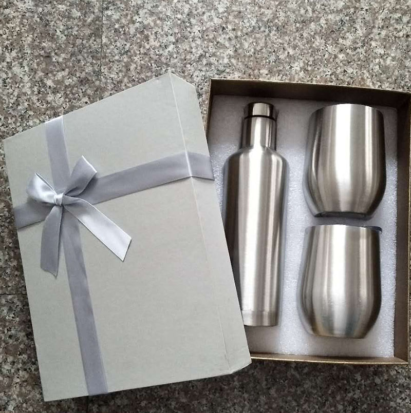 1 set of Stainless steel Wine Bottle+2egg Mug Holiday Gift Home Decoration Accessories birthday Tumbler Vacuum Colorful Mug