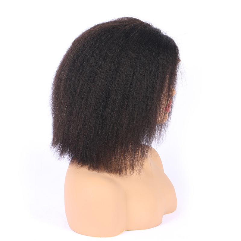 Kinky Straight Wig Glueless Lace Front Human Hair Wigs for Black Women with Baby Hair Virgin Human Hair Italian Yaki Wig