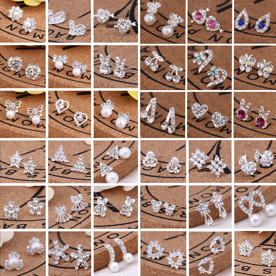 45 styles Fashion Jewelry Stud Silver Plated Earings Shining Crystal Earrings Women Zircon Earring For Daily Wear Wedding Party Gifts Wholesale
45 styles Fashion Jewelry Stud Silver Plated Earings Shining Crystal Earrings Women Zircon Earring For Daily Wear Wedding Party Gifts Wholesale