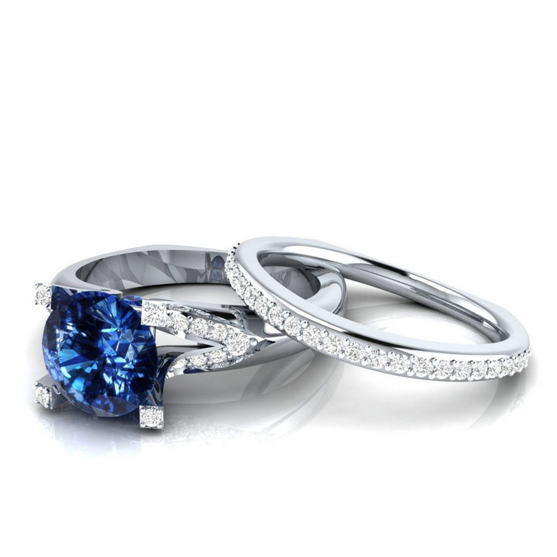 Vecalon 3 colors Birthstone Female ring Silver Color crystal Cz Engagement wedding band ring For women Dropshipping Jewelry