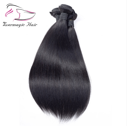 Evermagic Malaysian Straight Hair 100% Human Hair Bundles Non-Remy Hair Extension Natural Color Can buy 3