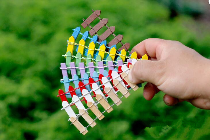 Wood Animal 50 Pcs Wood Fence Palisade Miniature Fairy Garden Home Houses Decoration Mini Craft Micro Landscaping Decor Accessorie6318512