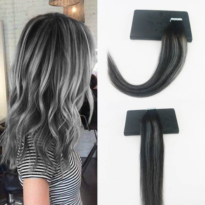 Ombre Tape In Hair Extensions Human 100G Virgin Brazilian Straight Remy Hair 40Piece PU Skin Weft Balayage color#1B/Silver/1B, Balayage#1b/silver/1b
Ombre Tape In Hair Extensions Human 100G Virgin Brazilian Straight Remy Hair 40Piece PU Skin Weft Balayage color#1B/Silver/1B, Balayage#1b/silver/1b