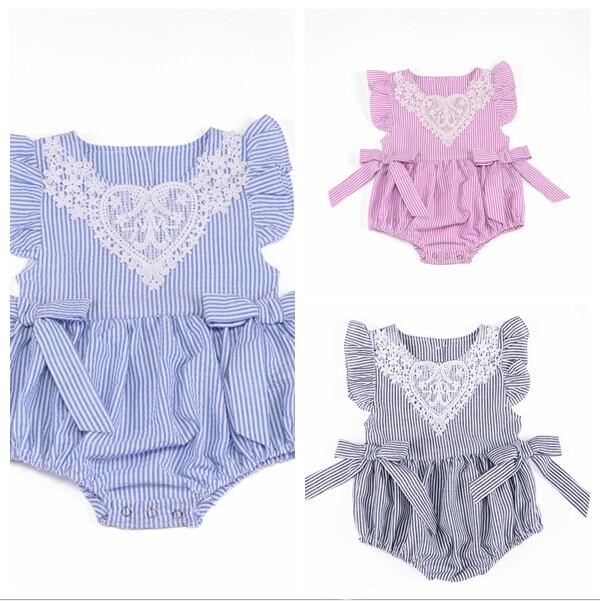 Baby Clothes Infant Stripe Lace Rompers Newborn Fly Sleeve Sleeveless Jumpsuit Toddler Fashion Tutu Bowknot Bodysuit Kids Clothing B3977, 01
Baby Clothes Infant Stripe Lace Rompers Newborn Fly Sleeve Sleeveless Jumpsuit Toddler Fashion Tutu Bowknot Bodysuit Kids Clothing B3977, 01
