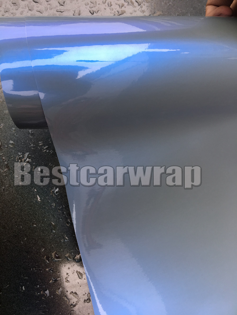 Blue Gray Gloss Rainbow Shift Color fow Vinyl Wrap flip with Air bubble Free for car wrap covering film foil Size:1.52*20M/Roll 5x67ft