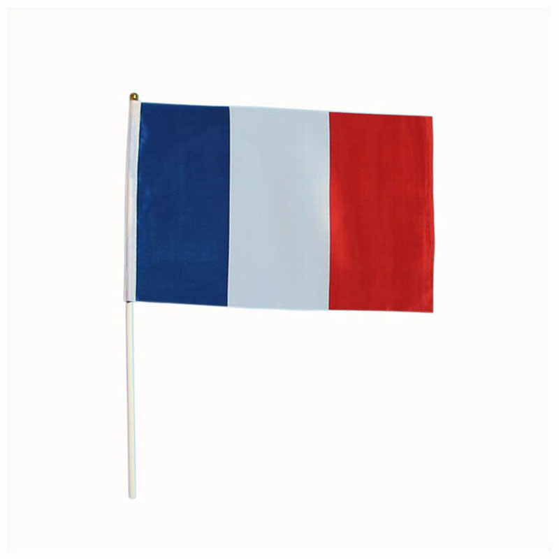 5.5*8.2 inches France hand waving flag 14*21 cm flag banner 68D polester 100PCS / LOT
5.5*8.2 inches France hand waving flag 14*21 cm flag banner 68D polester 100PCS / LOT