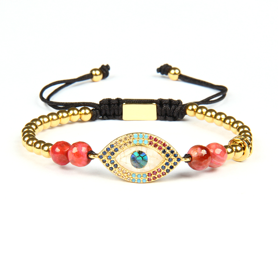 Mens Bracelets Multi Color Cz Abalone Turkish Lucky Eye Macrame Bracelet With 4mm Stainless Steel & Stone Beads
Mens Bracelets Multi Color Cz Abalone Turkish Lucky Eye Macrame Bracelet With 4mm Stainless Steel & Stone Beads