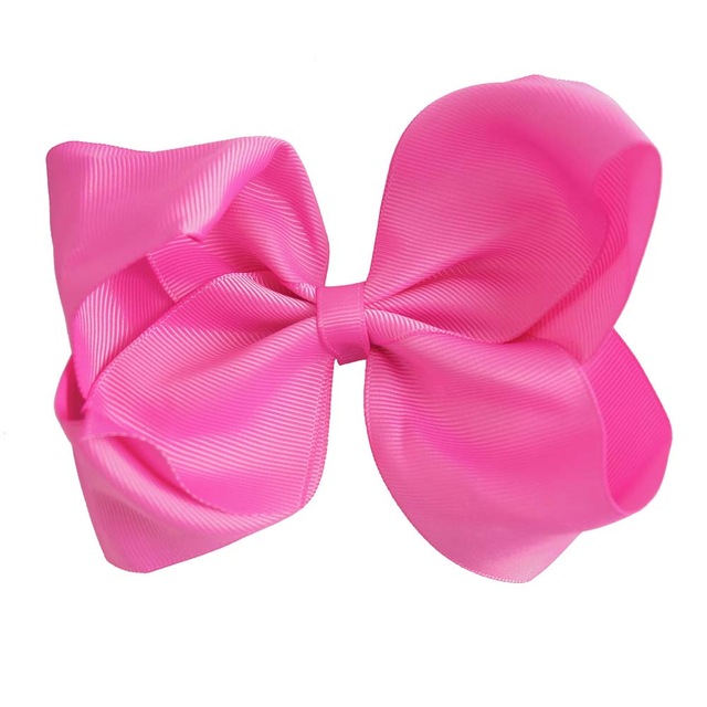 6 Big Grosgrain Ribbon Solid Hair Bows With Clips Girls Kids Hair Clips Headwear Boutique Hair Accessories