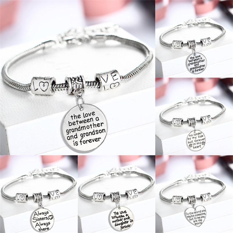Heart Bracelet Silver Plated Love pendant Between Mother And Daughter Family bracelets Mother's Day gift Jewelry Bangle Bracelets
Heart Bracelet Silver Plated Love pendant Between Mother And Daughter Family bracelets Mother's Day gift Jewelry Bangle Bracelets