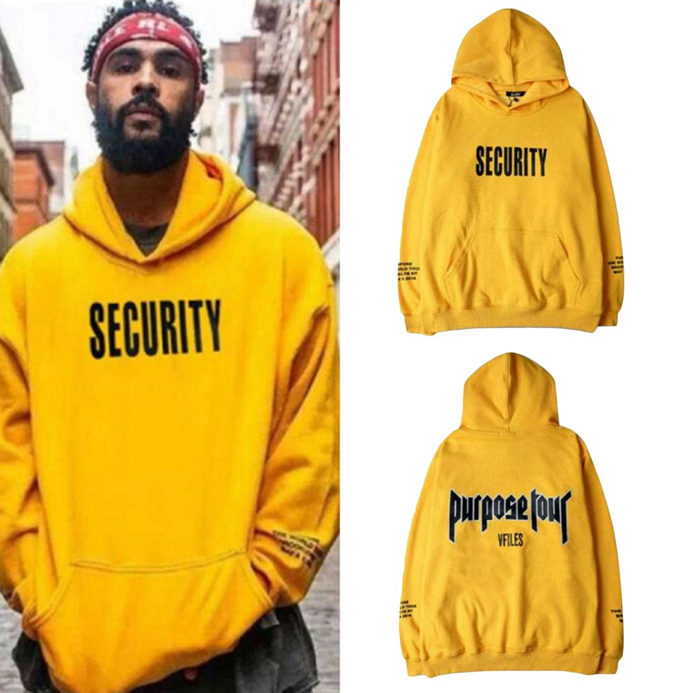 Autumn Men Thick Hoodie Sweatshirt Streetwear Hip Male Casual Tracksuit Long Sleeve Yellow Hooded Pullovers 2018