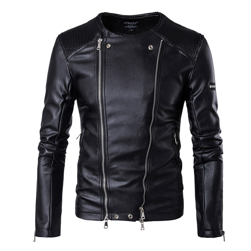 Leather Jackets Men Collarless Motorcycle Jackets Men Autumn Slim Fit Multi Zippers Biker Jackets and Coats Men, Black
Leather Jackets Men Collarless Motorcycle Jackets Men Autumn Slim Fit Multi Zippers Biker Jackets and Coats Men, Black