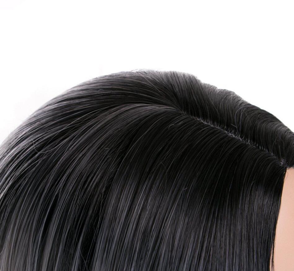 Beatiful BOB Gray Ombre Hair Short Synthetic Straight Wig Hairstyle Hightemperature for Party