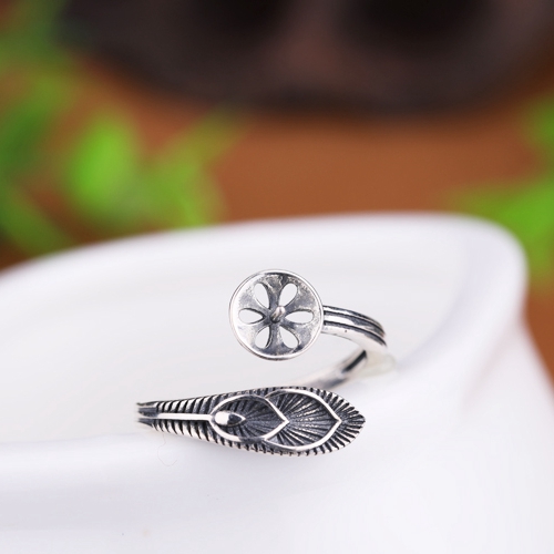 Wholesale 925 Sterling Silver Semi Mount Engagement Wedding Ring for 9-12mm Pearl or Round Bead Fine Jewelry Setting Vintage Antique