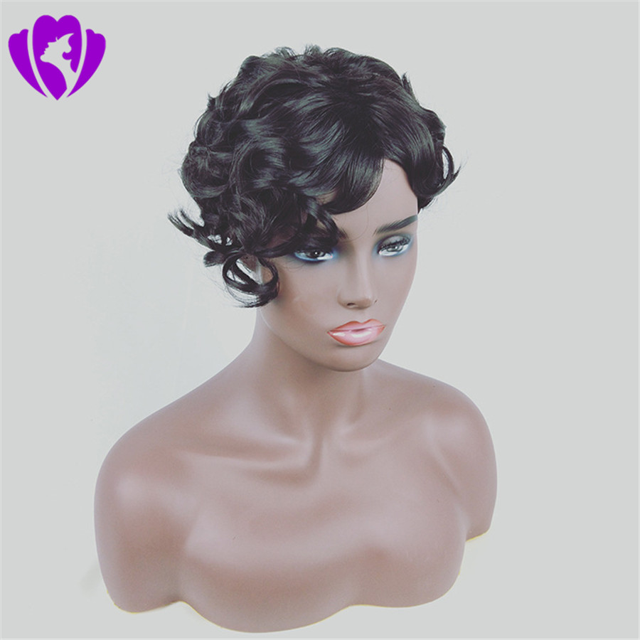 High quality simulation human hair wig short Curly Black Cute Wig for Black Women African Afro Hair Synthetic Wigs For Black Women