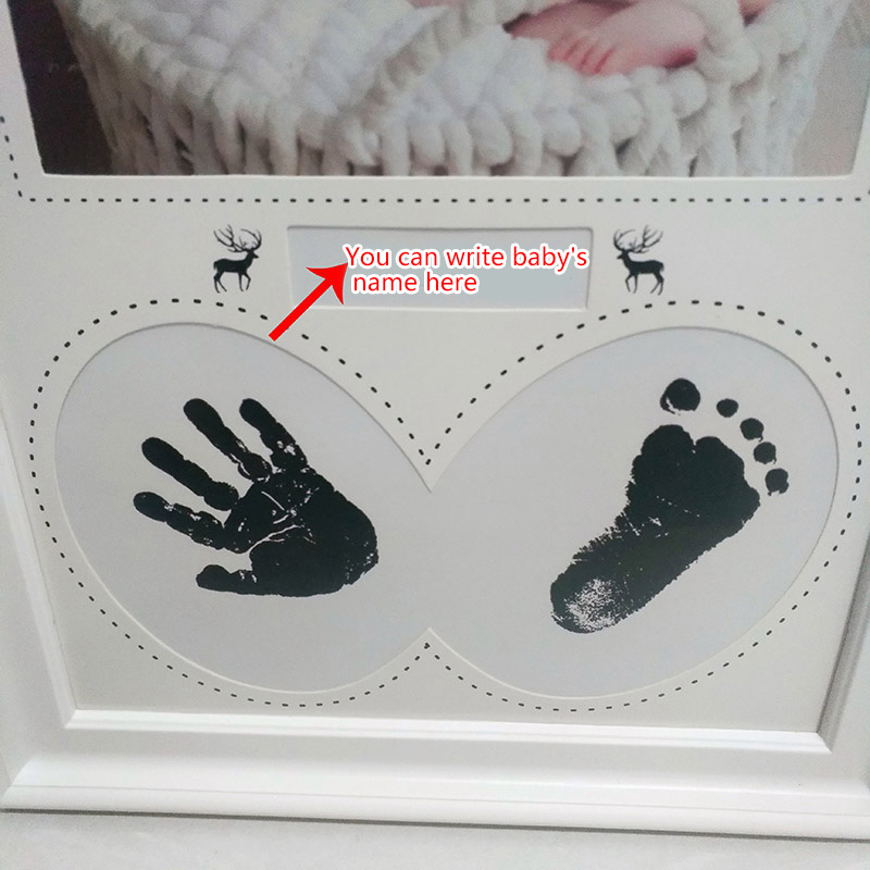 1Pcs Pretty Baby Photo Frame Newborn Handprint Footprint Non-Toxic Ink Pad Kids Picture Frame Birthday Gift Room Decorations