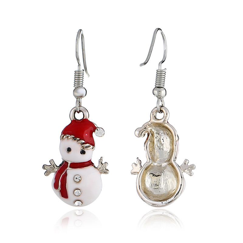 Snowman Earrings Fashion And Lovely Design For Girls Dangle & Chandelier Christmas Holiday Gift Santa Claus Rhinestone Eardrop