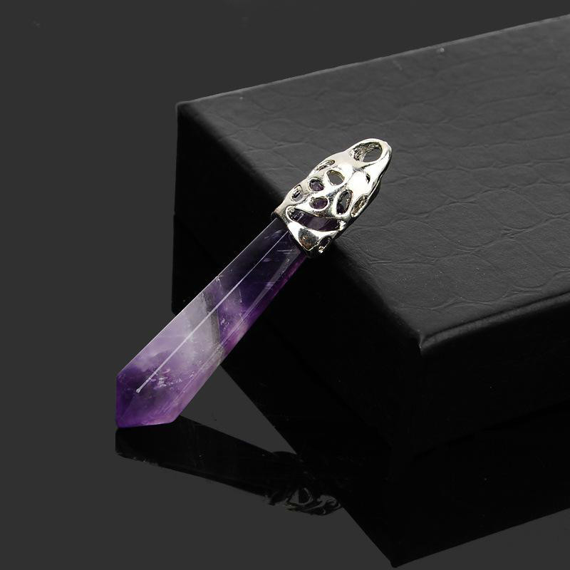 Natural Amethyst Point Pendant Opal Point Pendant Crystal Quartz Gemstone Healing Stone Pendulum Druzy Jewelry
