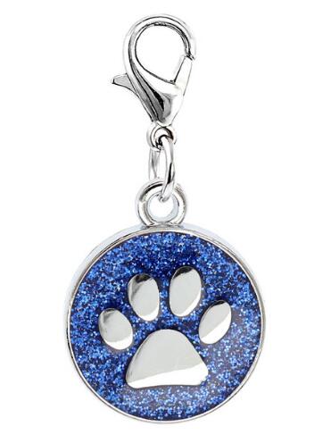 20PCSlot Colors 18mm footprints Cat Dog paw print hang pendant charms with lobster clasp fit for diy keychains fashion jewelrys