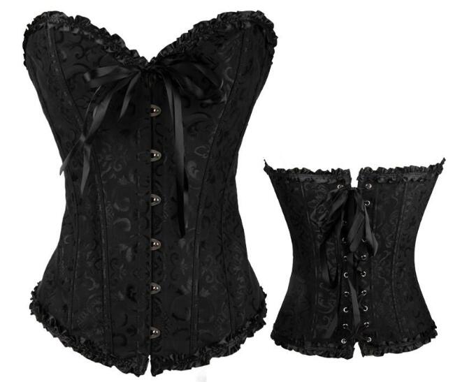

Sexy Corsage Overbust Corsets And Bustiers Basque Top Waist Training Steampunk Corset Gothic Clothing Corselet Plus Size S- A144, White