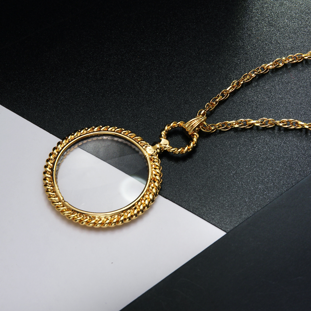 New round shape Magnifying glass necklace simple design magnifying glasses for reading men fashion Magnifier