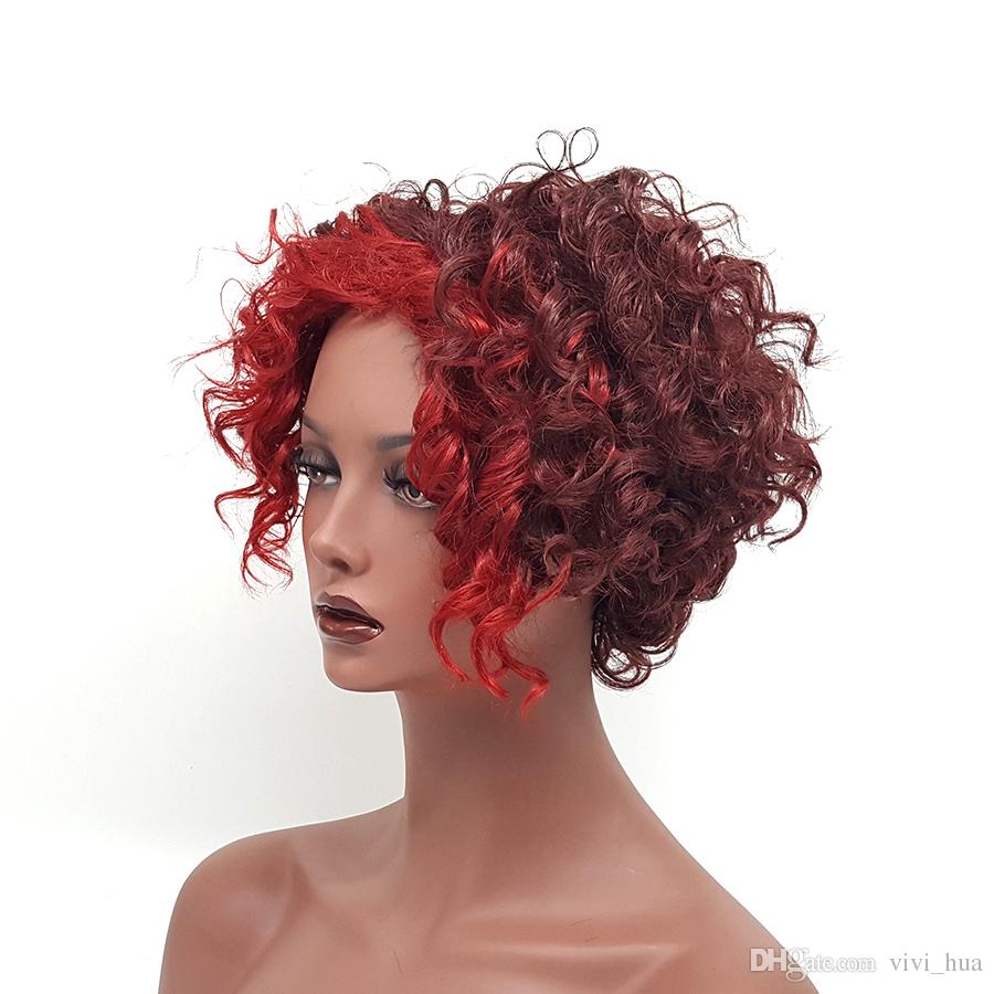 XT1052 Fashion Wine Red Curly Short Fashion Natural Vrigin Wigs for Black And White Women Wigs Synthetic Hair Perruque Peruca Pruiken Peruk, Burgundy
XT1052 Fashion Wine Red Curly Short Fashion Natural Vrigin Wigs for Black And White Women Wigs Synthetic Hair Perruque Peruca Pruiken Peruk, Burgundy