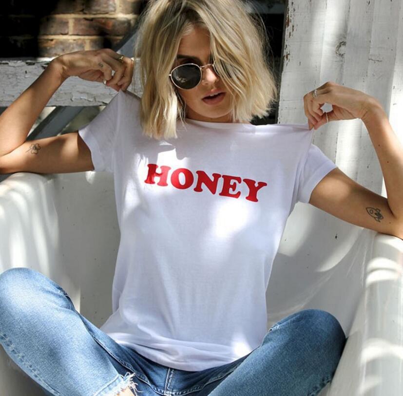 HONEY Print Ins Hot Female T-shirt Women Clothing Crew Neck Tee Tops Fashion Causal T-shirts 3 Colors, White
HONEY Print Ins Hot Female T-shirt Women Clothing Crew Neck Tee Tops Fashion Causal T-shirts 3 Colors, White