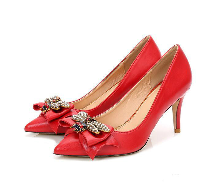 Promotion Trendy Women Pumps Ribbon Bowtie Big Bees High-heeled Shoes Bride Sexy Pointed Wedding Shoes, Black
Promotion Trendy Women Pumps Ribbon Bowtie Big Bees High-heeled Shoes Bride Sexy Pointed Wedding Shoes, Black