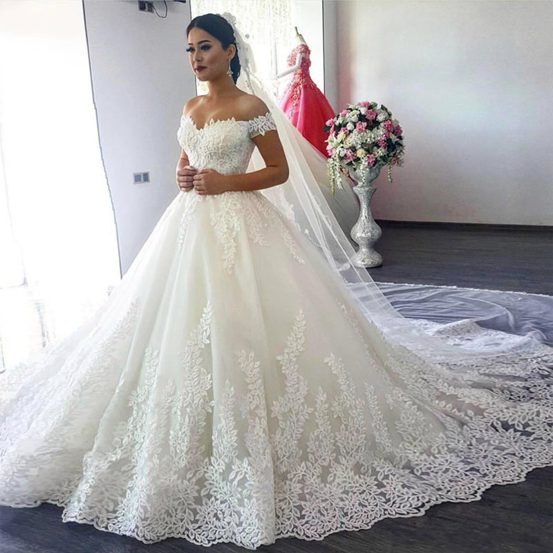 Off The Shoulder Ball Gown Wedding Dresses Sweetheart Appliques Lace Tulle Plus Size Backless Bridal Dresses Wedding Gowns Lace Up, White
Off The Shoulder Ball Gown Wedding Dresses Sweetheart Appliques Lace Tulle Plus Size Backless Bridal Dresses Wedding Gowns Lace Up, White