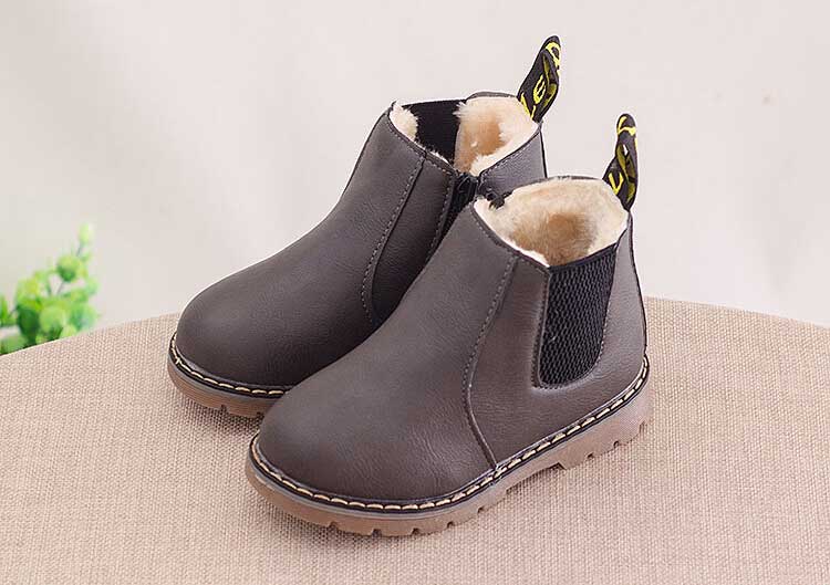 Kids Ankle Boots Girls Boys Fashion Boots With Velvet Warm Autumn Martin Boots Children Winter Shoes Footwear #47