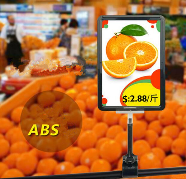 

A5 Frame pop advertising poster display stand rack fashion Supermarket Thumb clip Fruit vegetable price tag Promotions card holder 10sets