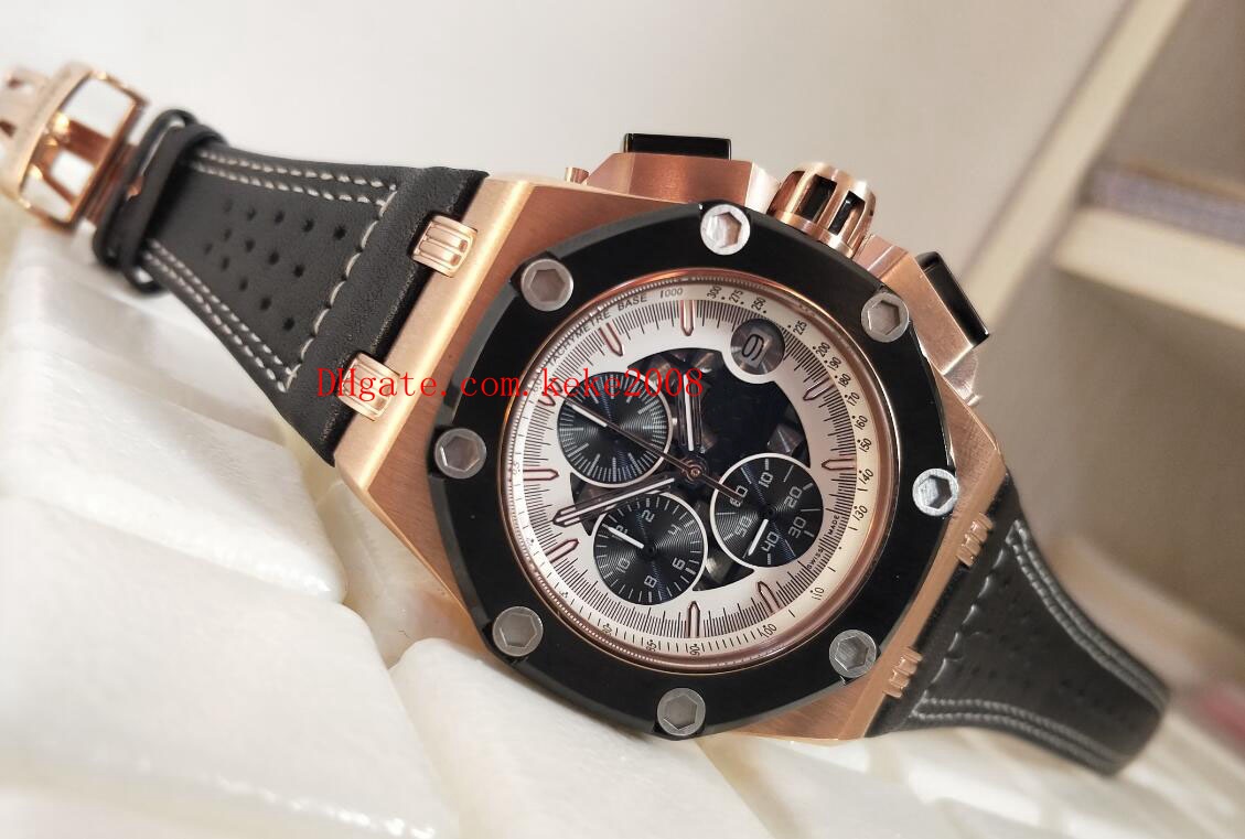 Excellent Topselling Wristwatches Royal 26078RO.OO.D002CR.01 42MM 18k Rose Gold Leather Bands Strap VK Quartz Chronograph Mens Watch Watches от DHgate WW
