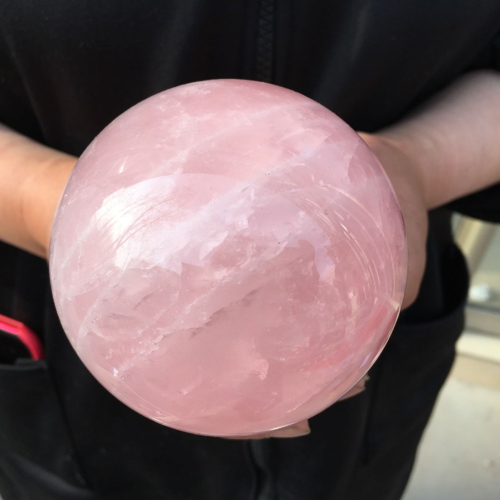 Big Size Natural pink rose quartz Sphere crystal ball healing7344677