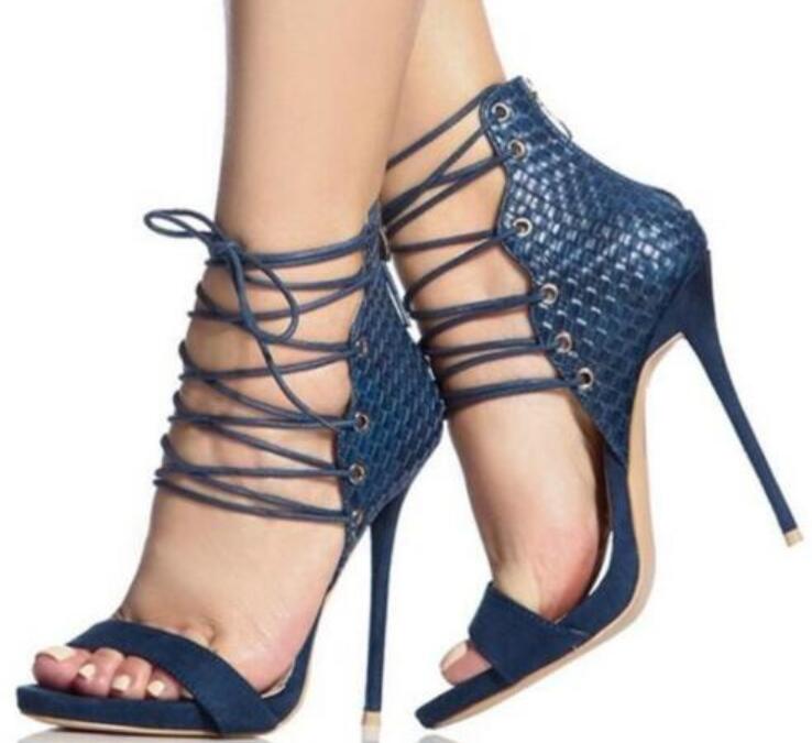 Summer 2017 Sexy Women Black/Blue Cross Lace Up High Heel Open Toe Sandals Zip Back Stiletto Heels Party Shoes Lady
Summer 2017 Sexy Women Black/Blue Cross Lace Up High Heel Open Toe Sandals Zip Back Stiletto Heels Party Shoes Lady
