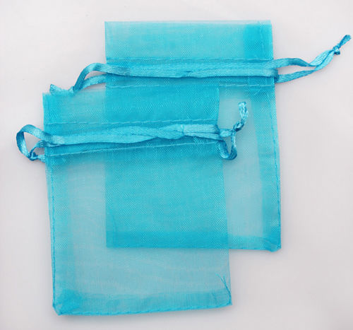 100 PCS/lot TURQUOISE BLUE Organza Favor Bags Wedding Jewelry Packaging Pouches, Nice Gift Bags DIY jewelry making FACTORY