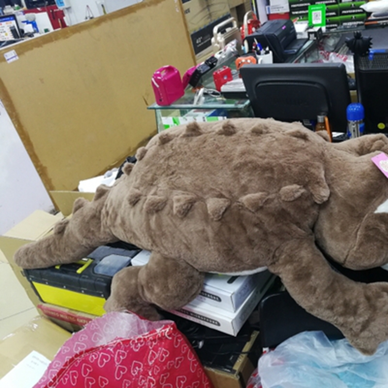 Dorimytrader Biggest Soft Lying Animal Crocodile Plush Toy Anime Alligator Toy Animals Pillow Lover Gift Accompany Gifts 300cm DY50195