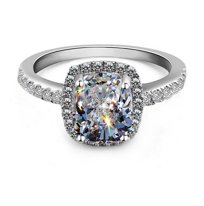 Victoria Wieck Handmade Fashion Jewelry Sterling Sier Cushion Shape Six Color Amethyst Sapphire Party Birthstone Women Wedding Ring