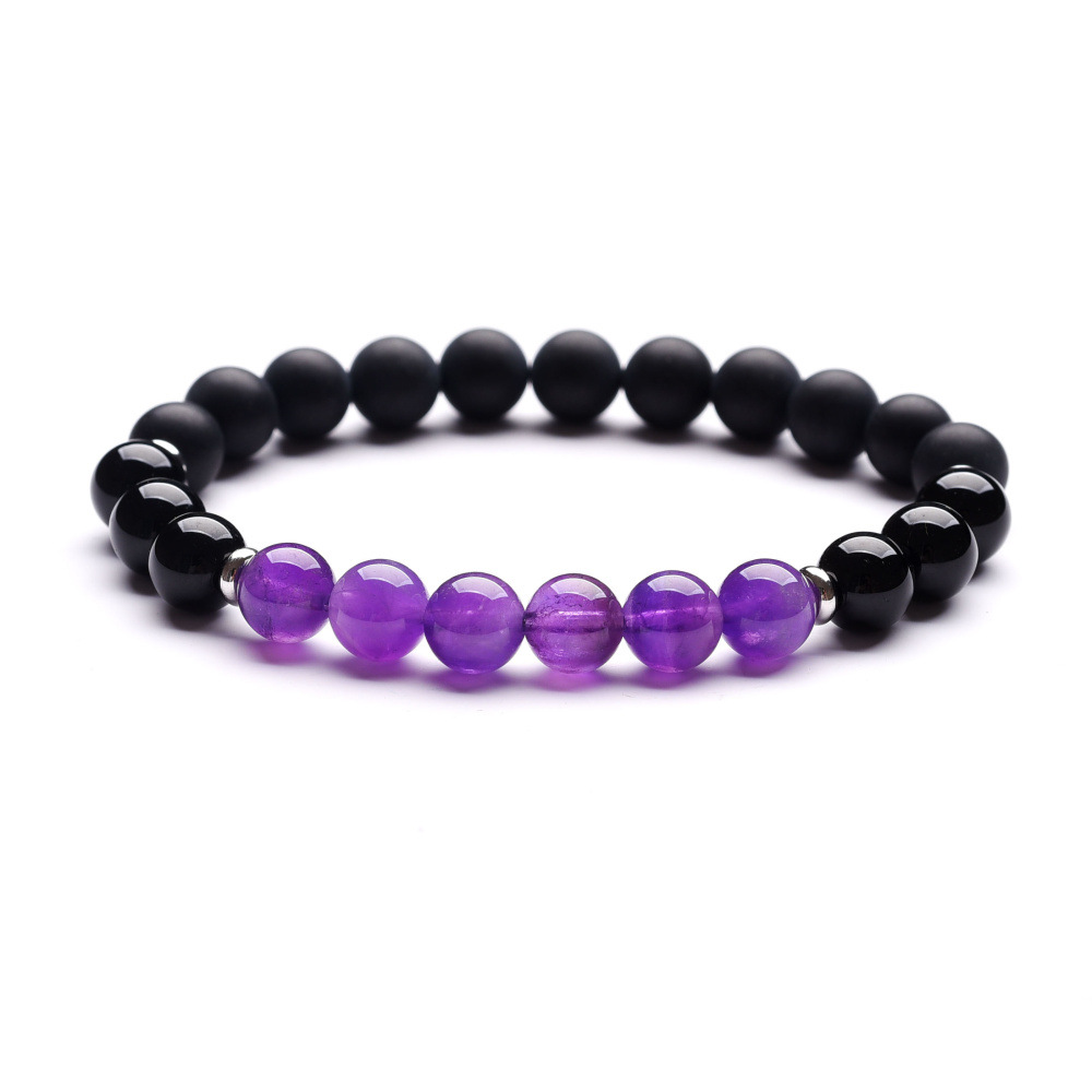10pc/set 8MM black onyx amethyst Beads Antique Beads Energy Yoga Bead Hand Weaving Drawstring Bracelet for gift women handmade jewelry