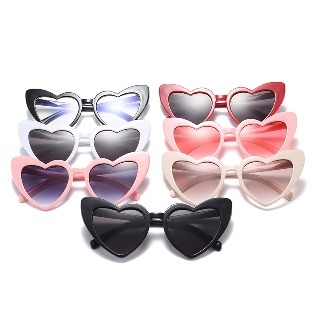 Love Heart Sunglasses for Women Fashionable Cat Eye Sunglasses Black Pink Red Heart Shape Sun Glasses for Men Uv400