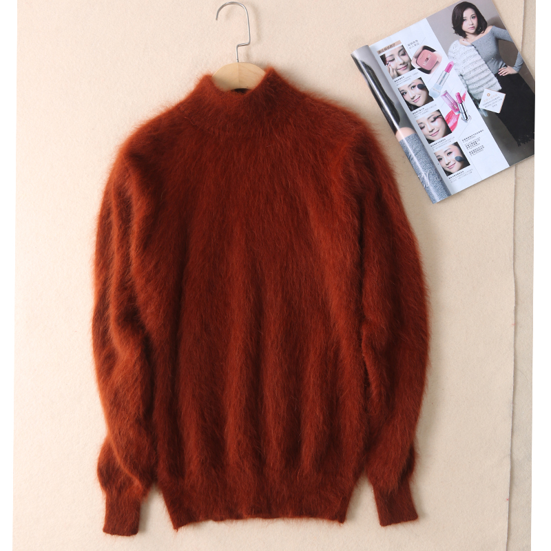 New genuine mink cashmere sweater women 100% mink cashmere pullovers with turtleneck collar free shipping JN465