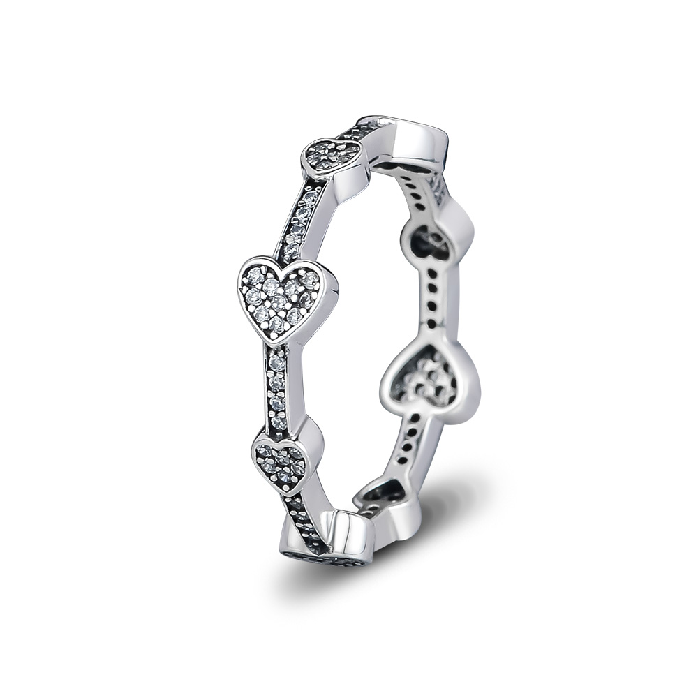 Compatible with Pandora jewelry ring silver Alluring Hearts rings With CZ 100% 925 sterling silver jewelry wholesale DIY For Women
Compatible with Pandora jewelry ring silver Alluring Hearts rings With CZ 100% 925 sterling silver jewelry wholesale DIY For Women