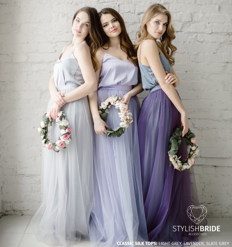 ful Two Pieces Country Bridesmaids Dresses Jewel Neck Lace Wedding Guest Dress or Length Tulle Short Sleeves Maid Of Honor Gowns