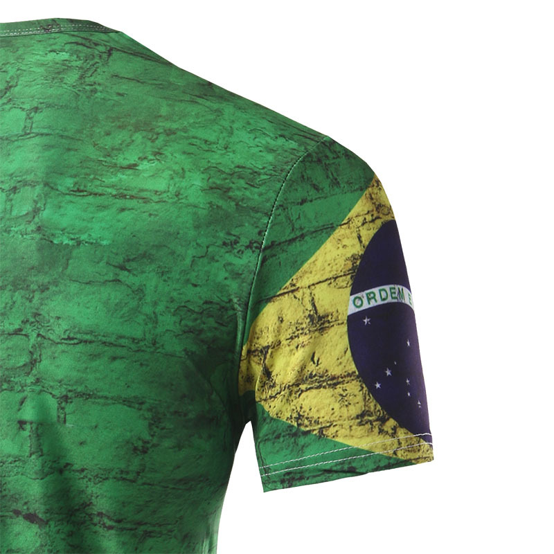 2018 Brazil Short Sleeve 3D Printed Soccer Fans T Shirts Casual Green Men World Cup T Shirts M-2XL