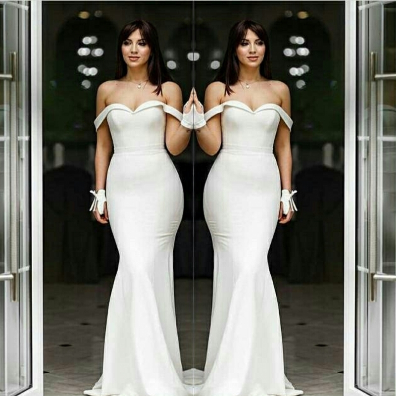 Simple White Mermaid Prom Dresses Sexy Off The Shoulder Long Evening Gowns Maid Of Honor Dress Custom Made Cheap Party Dress Formal Wear, Coral
Simple White Mermaid Prom Dresses Sexy Off The Shoulder Long Evening Gowns Maid Of Honor Dress Custom Made Cheap Party Dress Formal Wear, Coral