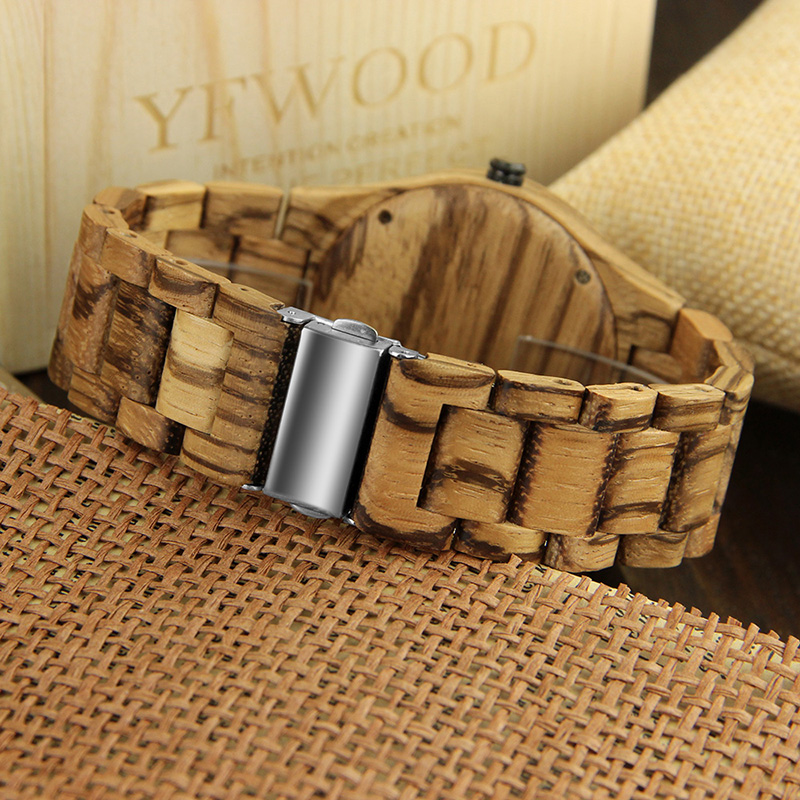 Wooden Men Watches Top Fashion Date Quartz Watch Men's Waterproof Sports Wristwatch Male Clock with Wood Gift Box