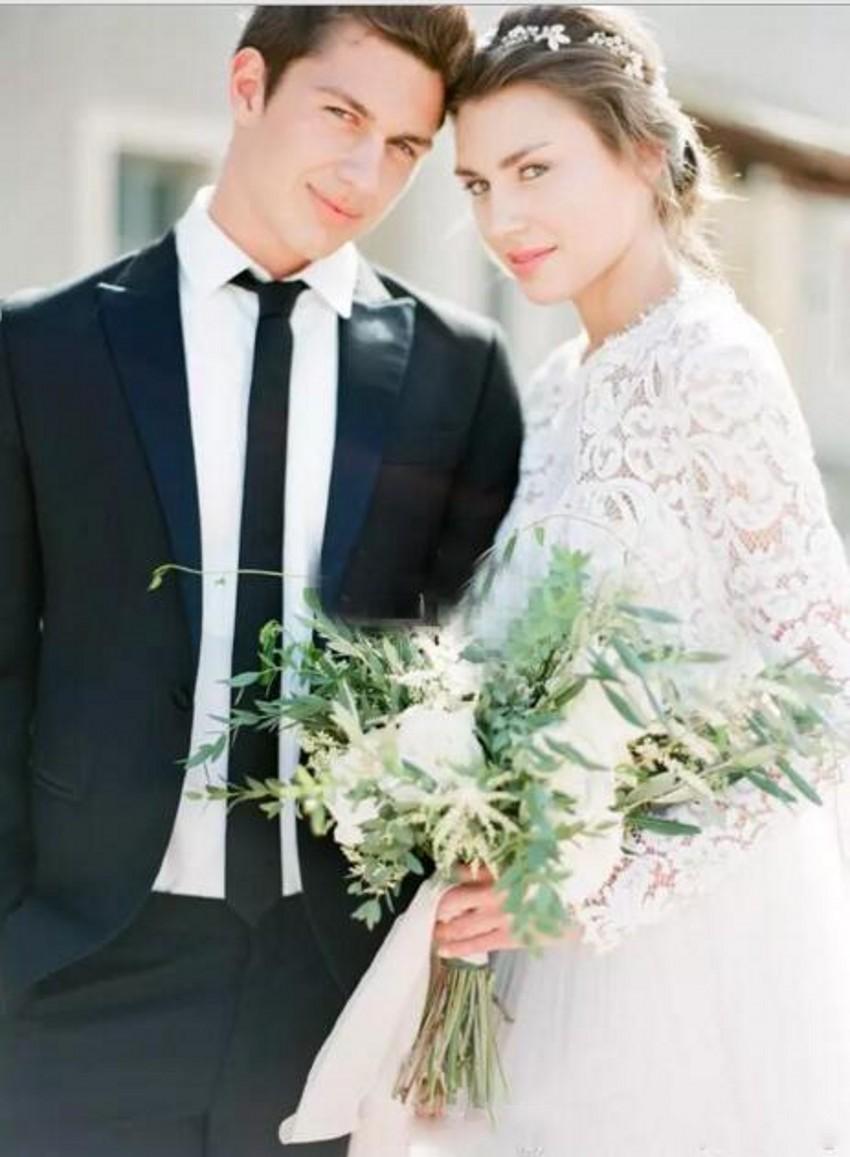 New Arrival Long Sleeve Wedding Dresses Vestidos A Line Floor Length Country Wedding Dress Bridal Gowns Jewel Neck Plus Size robe de mariée