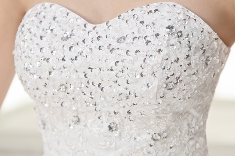 Costomize Real photo Wedding Dress 2018 Korean Style vestido de noivawhite wedding gown floor-length sequin wedding dress bride