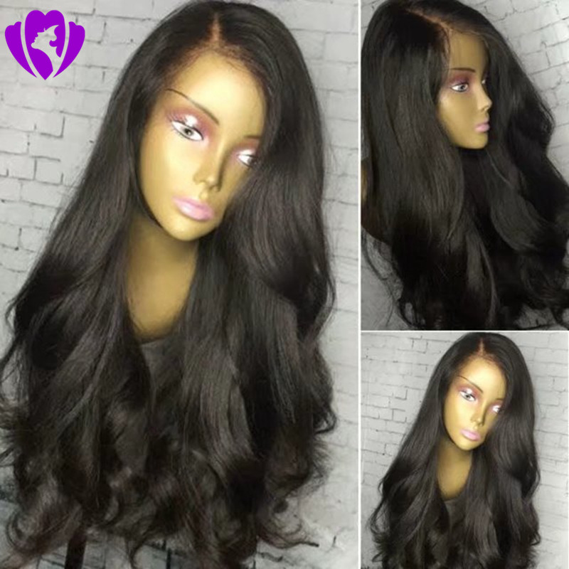 High quality 180density brazilian Lace Front Wigs Glueless Body Wave Hair Wig Natural Hairline Synthetic Lace Front Wigs for africa american