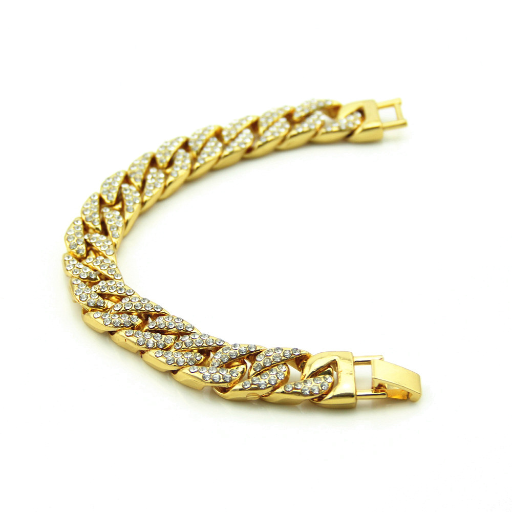 European and American new hiphop gold chain bracelet men's jewelry clasps the Miami chain
European and American new hiphop gold chain bracelet men's jewelry clasps the Miami chain