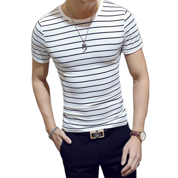 2018 new Men T shirt Fashion O-neck Short sleeve Slim Fit Black and White Plus Size Striped T-Shirt Man Top Tee, White;black
2018 new Men T shirt Fashion O-neck Short sleeve Slim Fit Black and White Plus Size Striped T-Shirt Man Top Tee, White;black
